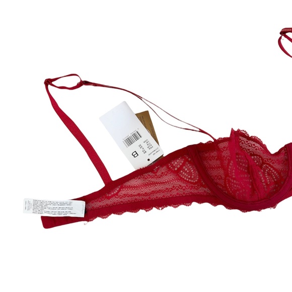 Chantelle Merci Demi Underwire Bra Style 1745 Size 32B Ruby Red - Picture 9 of 15
